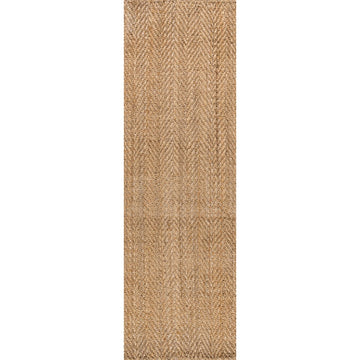 Espina Hand Woven Herringbone Chunky Jute Area Rug